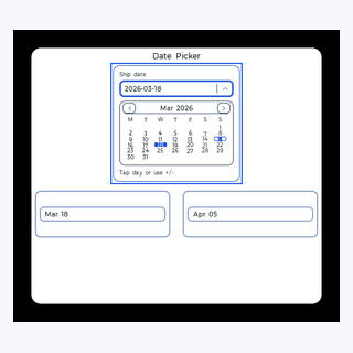 Date Picker render output