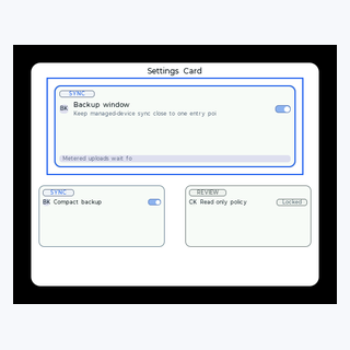 Settings Card render output