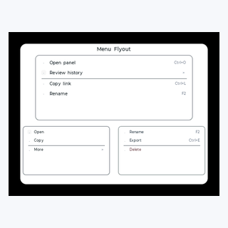 Menu Flyout render output